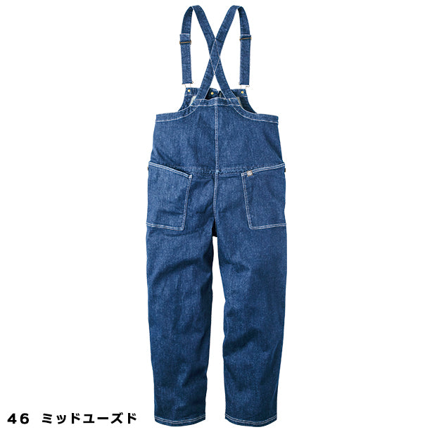 メーカー:GRACEENGINEER'S 品名&品番:GRACE ENGINEER'S SK-GE-660 親子でインディゴサロペット(キッズサイズあり) カラー:ミッドユーズド(バックスタイル)