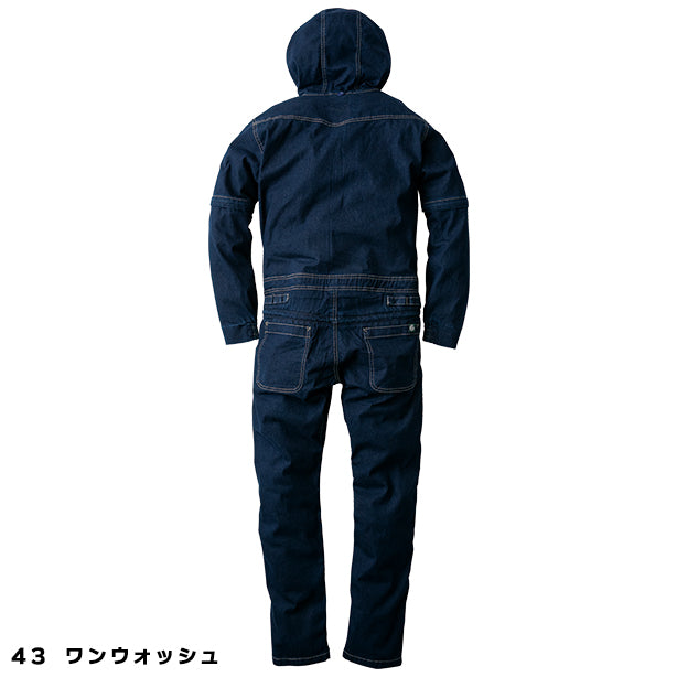 メーカー:GRACEENGINEER'S 品名&品番:GRACE ENGINEER'S SK-GE-700 アグリデニム カラー:ワンウォッシュ(バックスタイル)