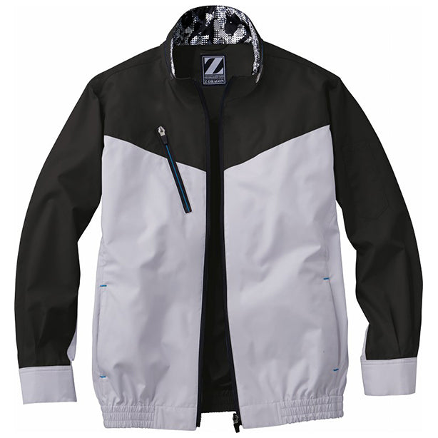 メーカー:JICHODO 品名&品番:Z-DRAGON JC-74050 スタイリッシュ空調服™長袖ブルゾン(一覧表示用)  カラー:シルバー × ブラック