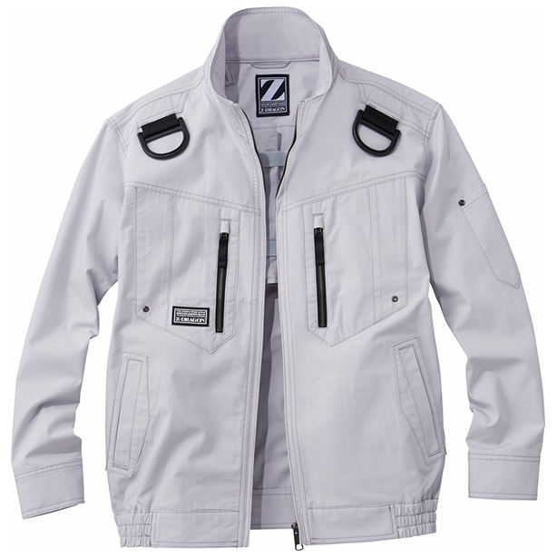 メーカー:JICHODO 品名&品番:Z-DRAGON JC-74110 フルハーネス対応綿100%空調服™長袖ブルゾン(一覧表示用)  カラー:シルバー