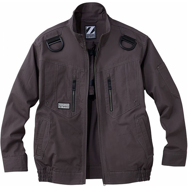 メーカー:JICHODO 品名&品番:Z-DRAGON JC-74110 フルハーネス対応綿100%空調服™長袖ブルゾン(オプション表示用)  カラー:スチールグレー