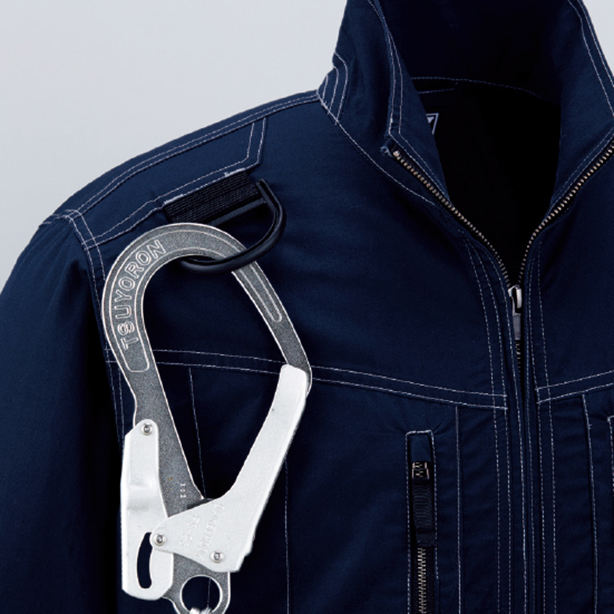 メーカー:JICHODO 品名&品番:Z-DRAGON JC-74110 フルハーネス対応綿100%空調服™長袖ブルゾン ランヤードフックかけDカン