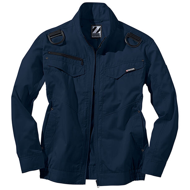 メーカー:JICHODO 品名&品番:Z-DRAGON JC-74120 丈夫でソフトな着心地のフルハーネス対応空調服™長袖ブルゾン(オプション表示用)  カラー:ネービー