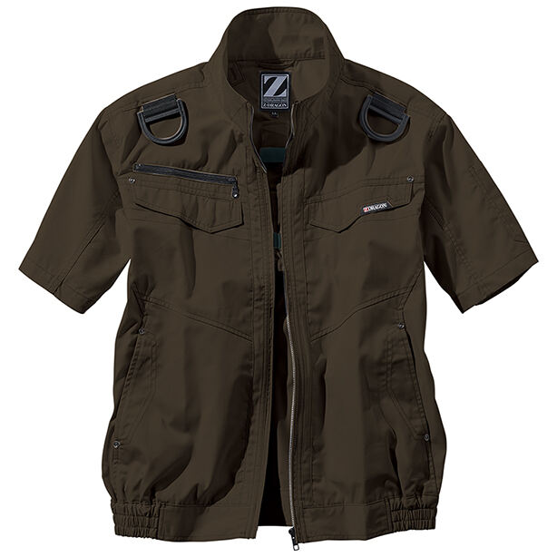 メーカー:JICHODO 品名&品番:Z-DRAGON JC-74130 丈夫でソフトな着心地のフルハーネス対応空調服™半袖ブルゾン(一覧表示用)  カラー:オリーブ