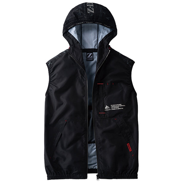 メーカー:JICHODO 品名&品番:Z-DRAGON JC-74250 フード付き 空調服® ベスト【ウェアのみ】(一覧表示用)  カラー:ブラック