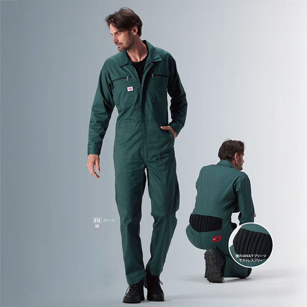 メーカー:YAMADATATSU 品名&品番:YAMADATATSU YD-24030 春夏プロ仕様腰のびのびつなぎ服 着用イメージ男性2