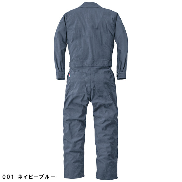 メーカー:YAMADATATSU 品名&品番:YAMADATATSU YD-3690 ストレッチつなぎ カラー:ネイビーブルー(バックスタイル)