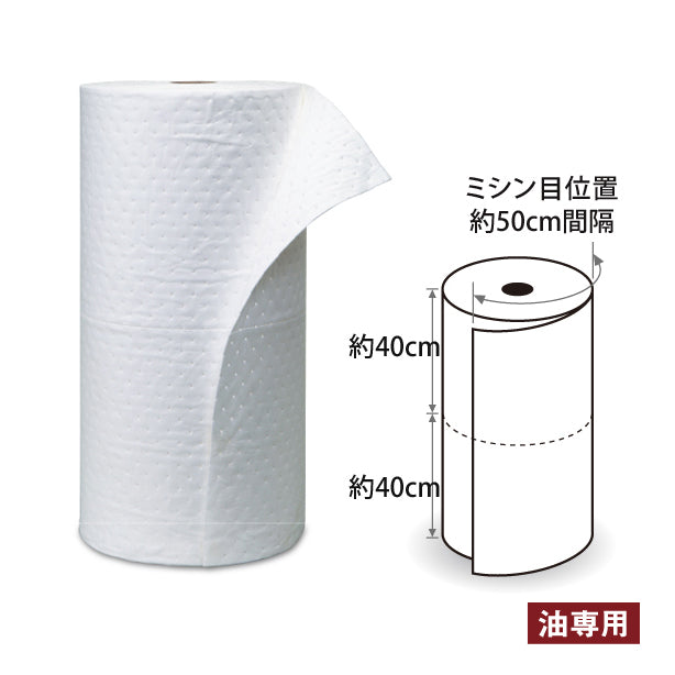 吸着ロールPS2322（油専用・広範囲養生用）3巻セット・幅80cm×長さ30m・幅側40cmのところと、長さ側50cm間隔でミシン目あり