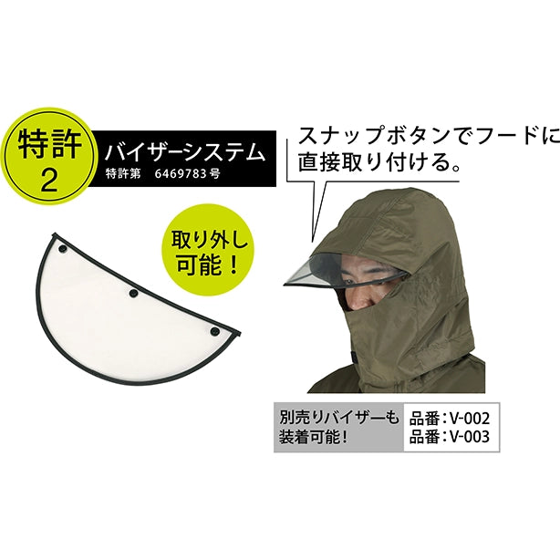 メーカー:KAJIMEIKU 品名&品番:カジメイク KM-7541 ローリングレインスーツ Point説明