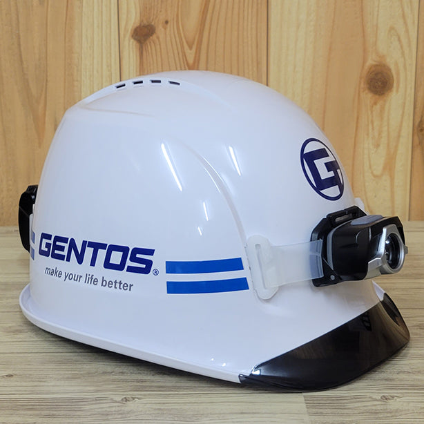 GRITヘルメットライトセット[450lm]GH-101RG 商品コード：GRIT-M-101SET 名入れイメージ　名入れ・ロゴを邪魔しません