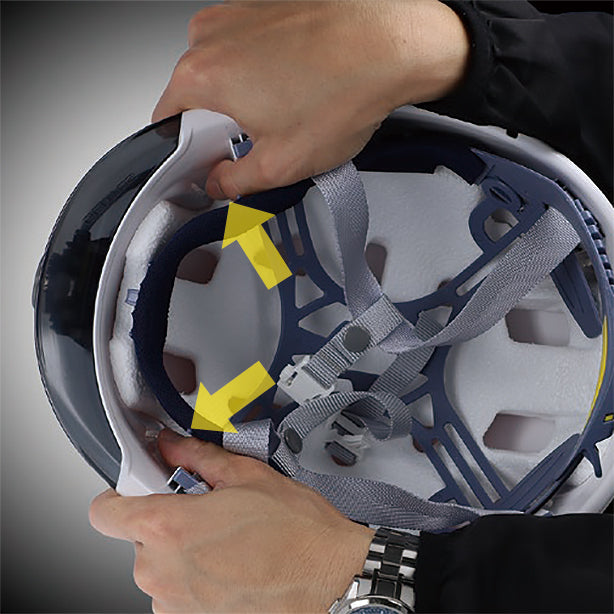 GRITヘルメットライトセット[450lm]GH-101RG GRIT-M-101SET(オプション表示用)　バンド取り外し方法
