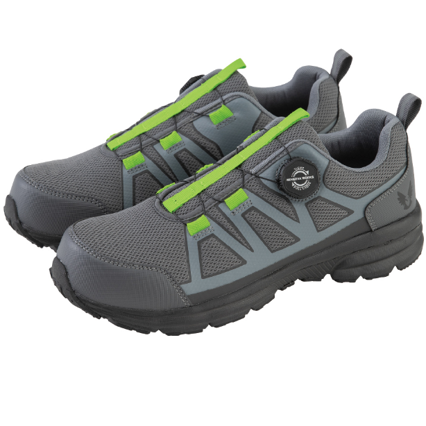 メーカー:CO_COS 品名&品番:CO-COS CC-MW-3110 軽量ダイヤル式セーフティースニーカー MINERVA WORKS(オプション表示用)  カラー:グレイ