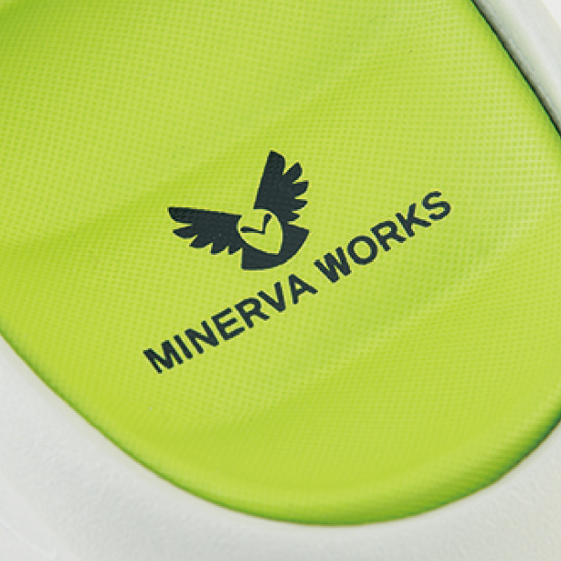 メーカー:CO_COS 品名&品番:MINERVA WORKS CO-COS CC-MW-3500 快適ワークサンダル ロゴ