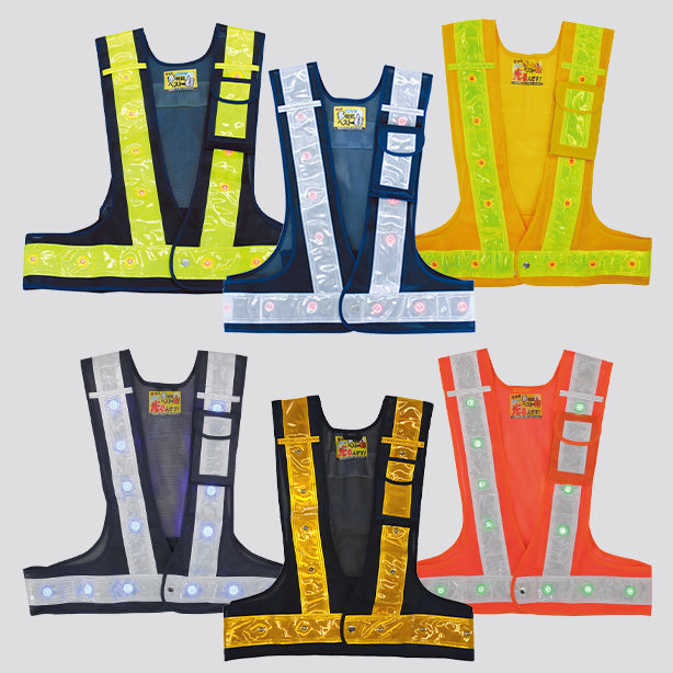 メーカー:MIZUKEI 品名&品番:LED安全ベスト　ポケット付き(3011000～3017009) カラーバリエーション