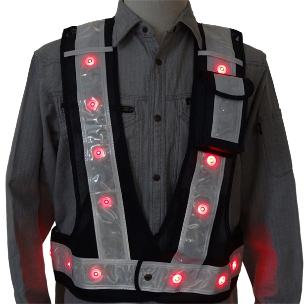 メーカー:MIZUKEI 品名&品番:『光るんです』LED安全ベスト（3017101～3017111） 赤LED