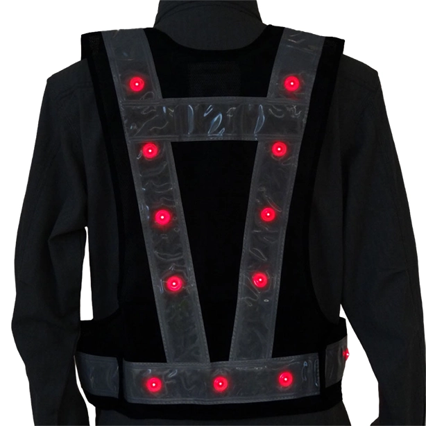 メーカー:MIZUKEI 品名&品番:『光るんです』LED安全ベスト（3017101～3017111） 赤LED 背中