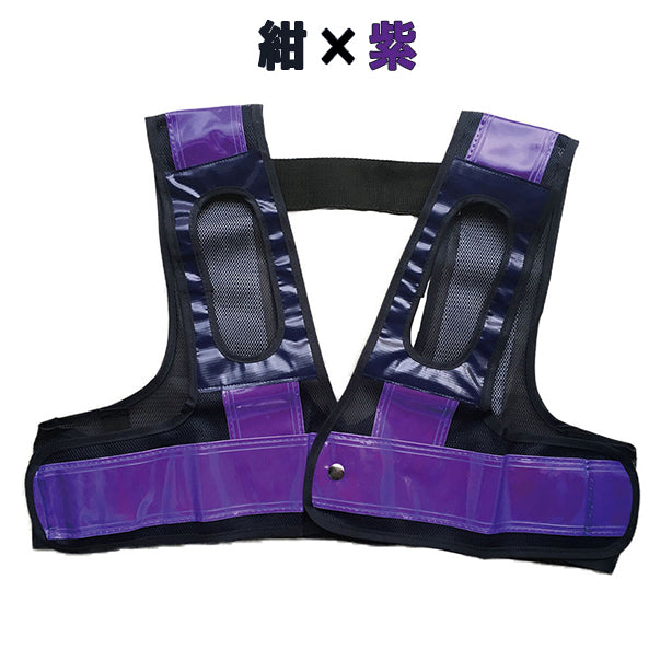 メーカー:MIZUKEI 品名&品番:フルハーネス用・安全ベスト ショート丈(オプション表示用)  カラー:紺×紫