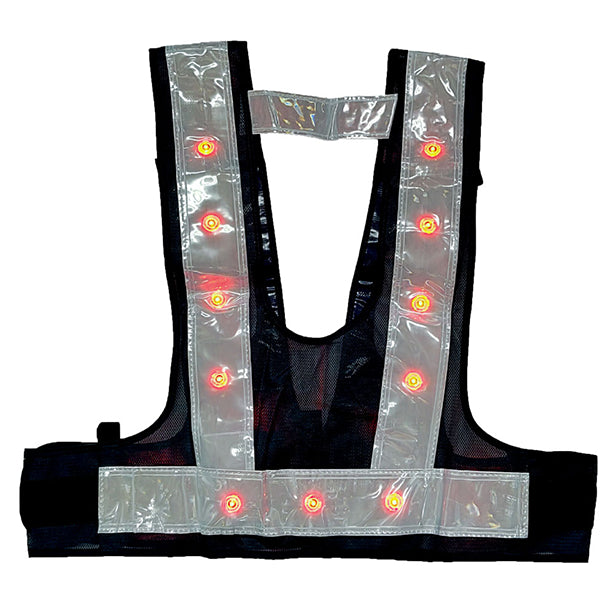 メーカー:MIZUKEI 品名&品番:装着できるんです フルハーネス用LED安全ベスト キングサイズ（5941161 ～ 5941163） カラー:紺×白×赤LED(バックスタイル)