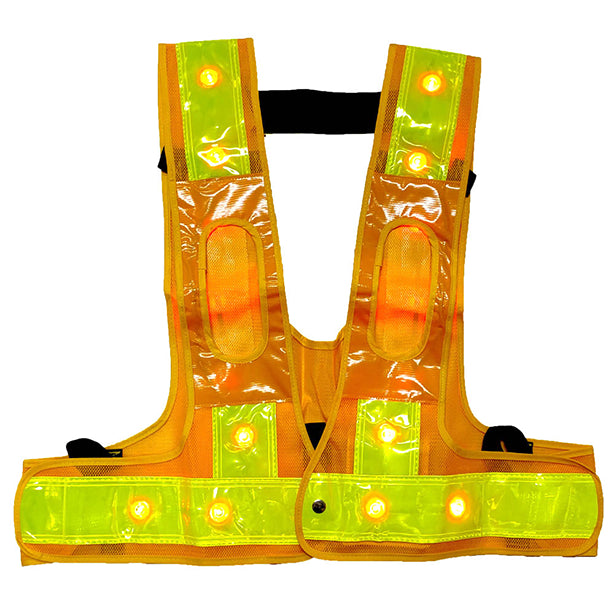 メーカー:MIZUKEI 品名&品番:装着できるんです フルハーネス用LED安全ベスト キングサイズ（5941161 ～ 5941163）(オプション表示用)  カラー:黄×黄×赤LED