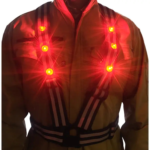 メーカー:熱田資材 品名&品番:LEDリフレックスV 反射付ベスト 着用イメージ(LED)