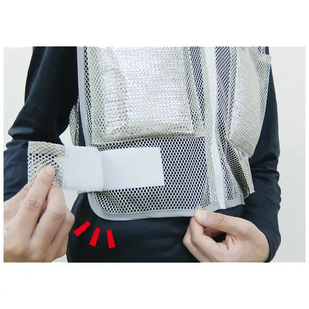 メッシュベスト保冷剤8個付き NR-375593脇でサイド調整可能