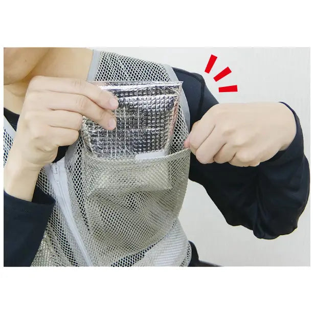メッシュベスト保冷剤8個付き NR-375593胸2箇所保冷剤装着