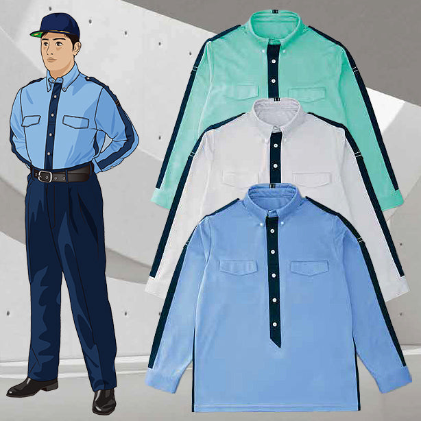 High-Tachibana TH-1524 男女兼用警備長袖ボタンダウンポロシャツ TH-1524(オプション表示用)