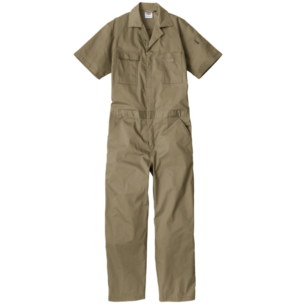 メーカー:CO_COS 品名&品番:Dickies CC-D-6702 軽量ストレッチ半袖つなぎ(一覧表示用)  カラー:キャメル