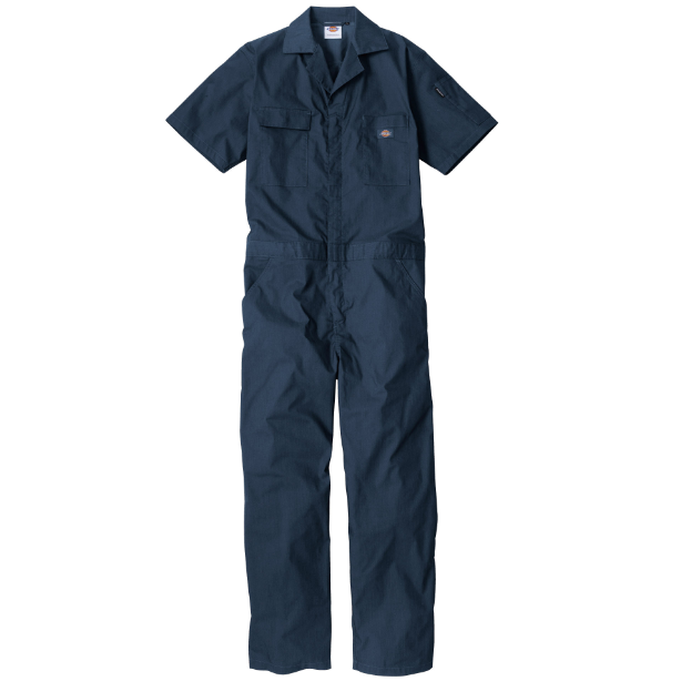 メーカー:CO_COS 品名&品番:Dickies CC-D-6702 軽量ストレッチ半袖つなぎ(オプション表示用)  カラー:インディゴ