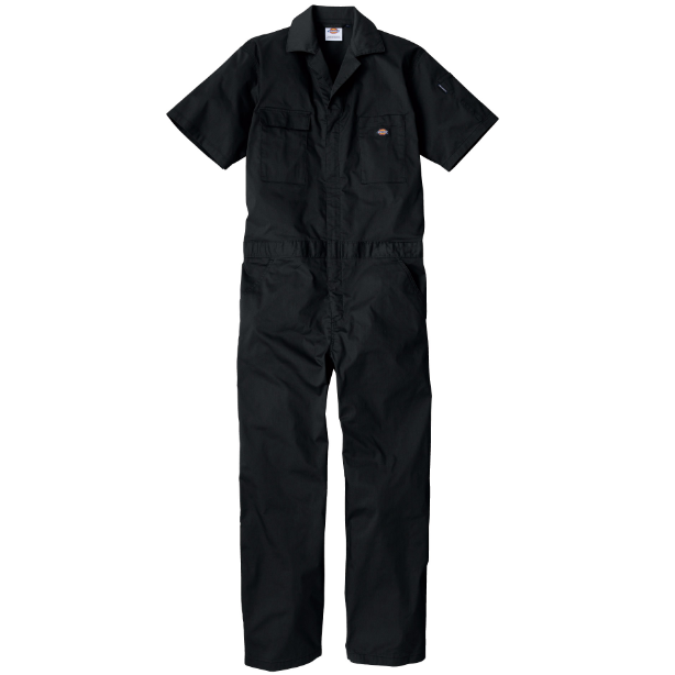 メーカー:CO_COS 品名&品番:Dickies CC-D-6702 軽量ストレッチ半袖つなぎ(オプション表示用)  カラー:ブラック
