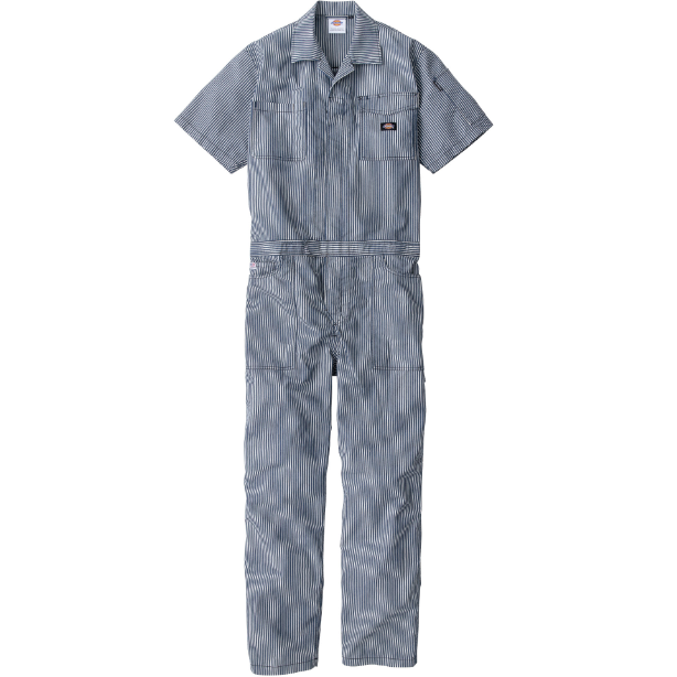 メーカー:CO_COS 品名&品番:Dickies CC-D-7102 軽量ヒッコリー半袖つなぎ(オプション表示用)  カラー:ネイビー