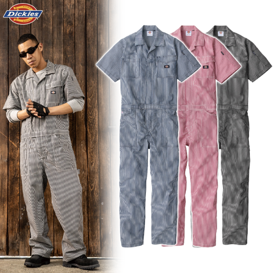 メーカー:CO_COS 品名&品番:Dickies CC-D-7102 軽量ヒッコリー半袖つなぎ(オプション表示用) 