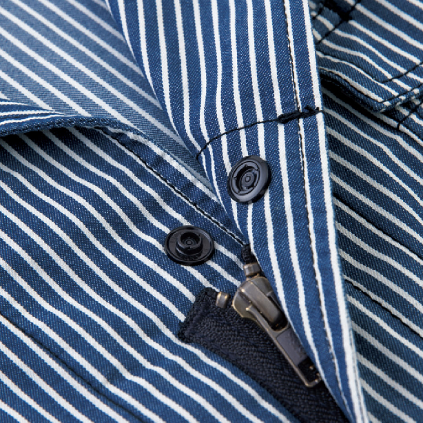 メーカー:CO_COS 品名&品番:Dickies CC-D-7102 軽量ヒッコリー半袖つなぎ 樹脂ボタン