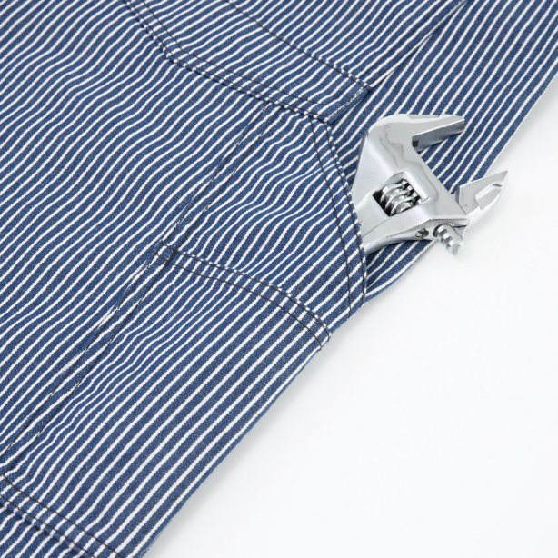 メーカー:CO_COS 品名&品番:Dickies CC-D-7102 軽量ヒッコリー半袖つなぎ ツールポケット