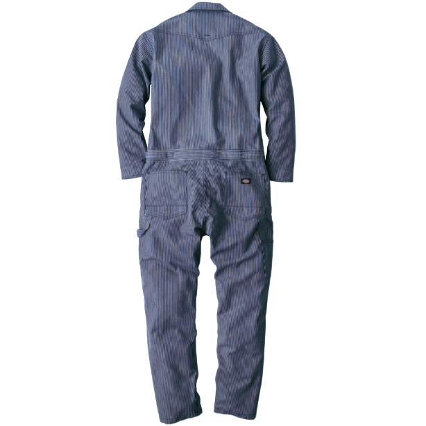 メーカー:CO_COS 品名&品番:Dickies CC-D-7106 軽量ヒッコリーつなぎ カラー:ネイビー(バックスタイル)