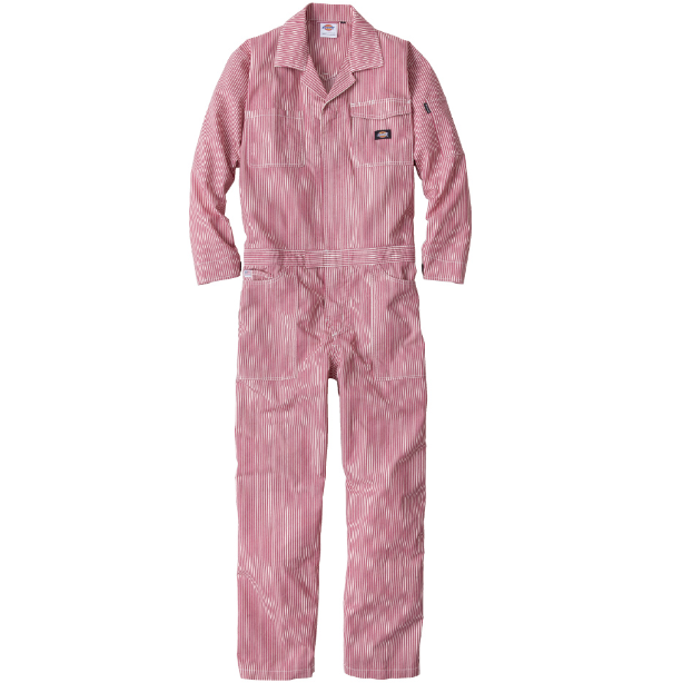 メーカー:CO_COS 品名&品番:Dickies CC-D-7106 軽量ヒッコリーつなぎ(オプション表示用)  カラー:レッド