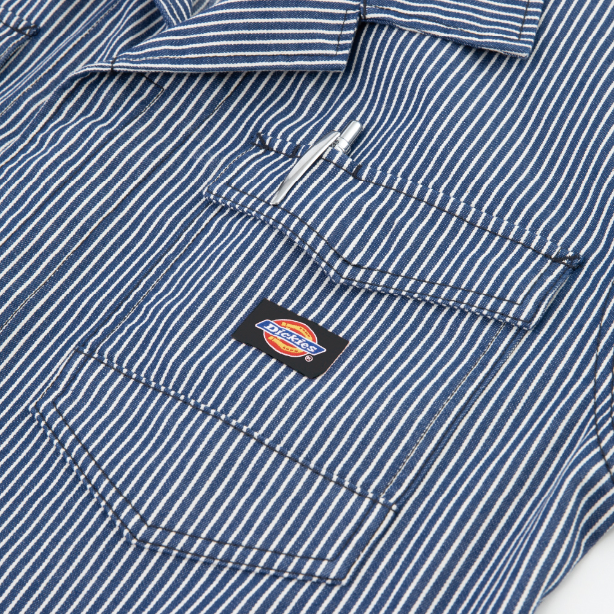 メーカー:CO_COS 品名&品番:Dickies CC-D-7106 軽量ヒッコリーつなぎ 左胸ペン差しポケット
