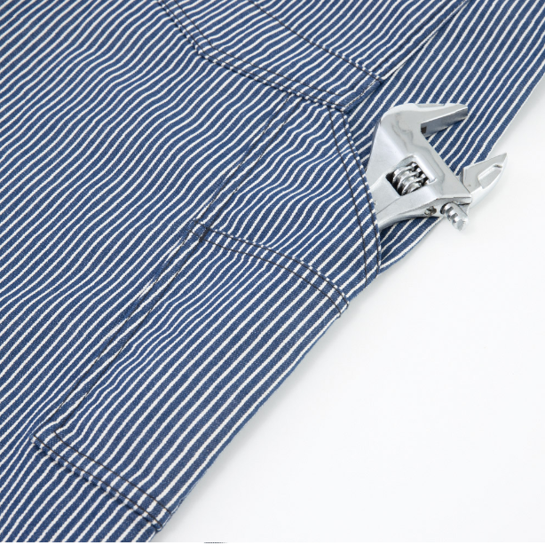 メーカー:CO_COS 品名&品番:Dickies CC-D-7109 軽量ヒッコリーオーバーオール ツールポケット