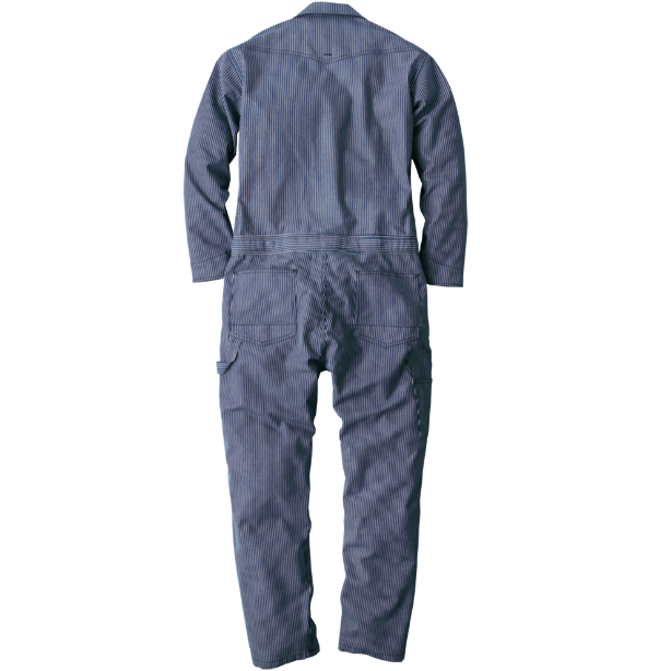 メーカー:CO_COS 品名&品番:Dickies CC-D-716 ヒッコリーつなぎ カラー:ネイビー(バックスタイル)