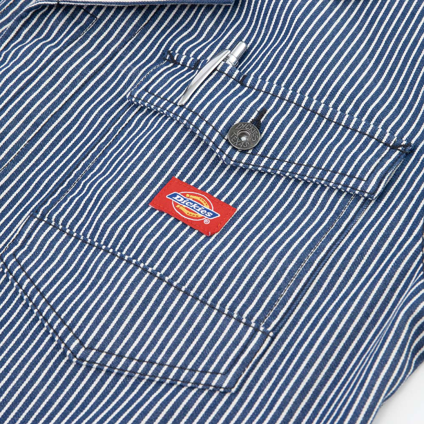 メーカー:CO_COS 品名&品番:Dickies CC-D-716 ヒッコリーつなぎ 左胸ペン差しポケット