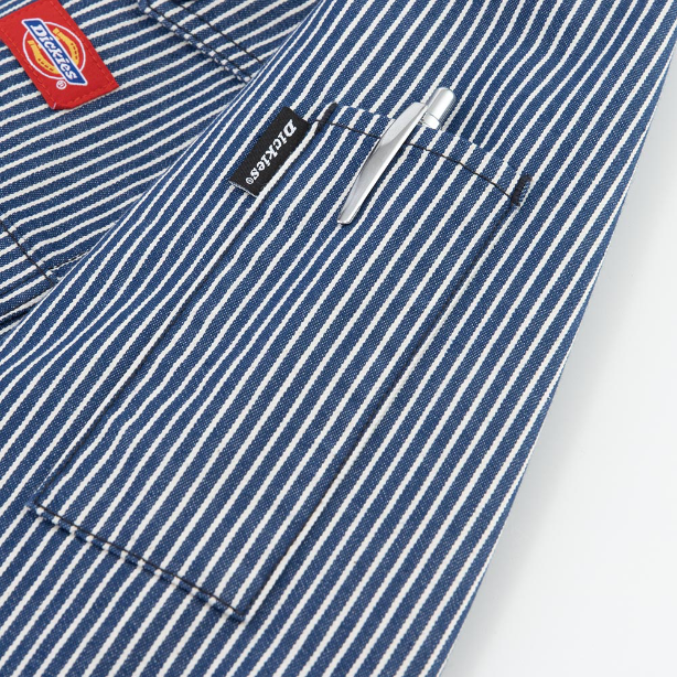 メーカー:CO_COS 品名&品番:Dickies CC-D-716 ヒッコリーつなぎ 袖ペン差し左