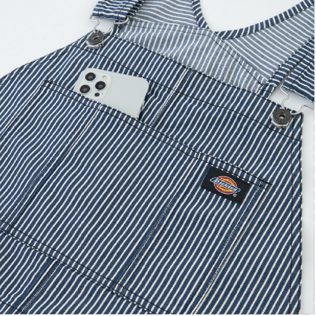 メーカー:CO_COS 品名&品番:Dickies CC-D-719 ヒッコリーオーバーオール フロントマルチポケット