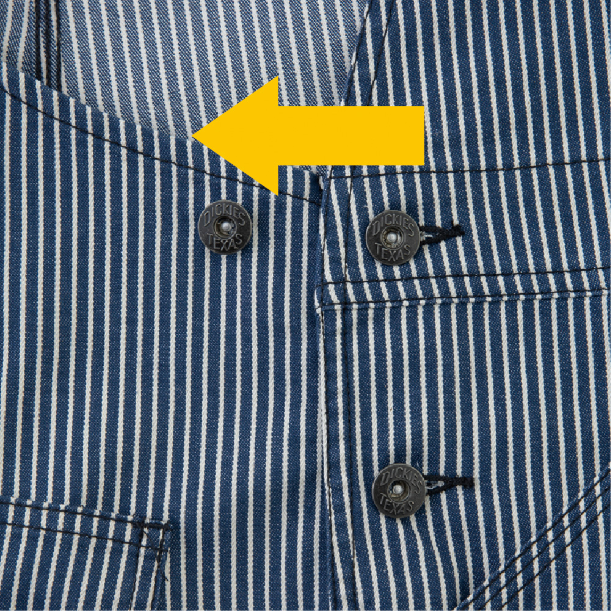 メーカー:CO_COS 品名&品番:Dickies CC-D-719 ヒッコリーオーバーオール ウエストアジャスター仕様