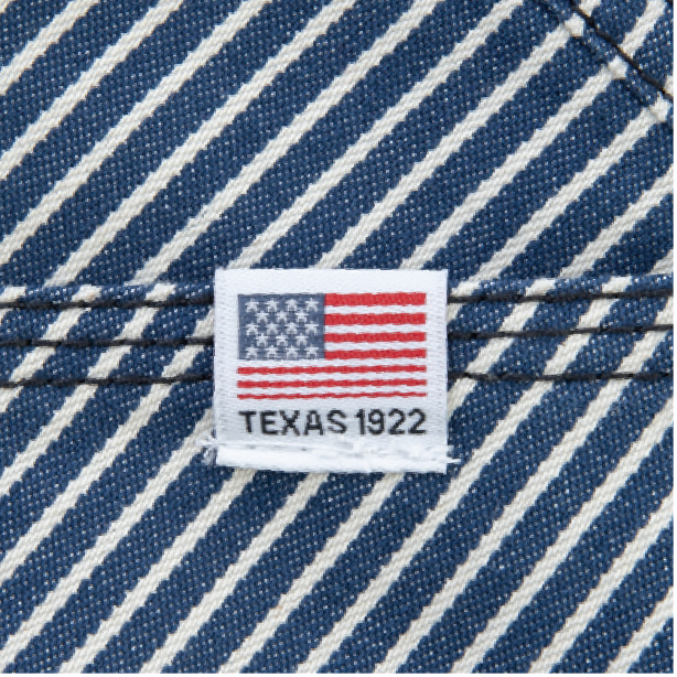 メーカー:CO_COS 品名&品番:Dickies CC-D-719 ヒッコリーオーバーオール アメリカンネーム付