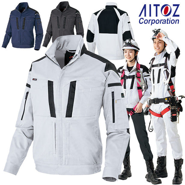 メーカー:AITOZ 品名&品番:AITOZ AZ-6831 帯電防止ムービンカット フルハーネス対応長袖ブルゾン【春夏】【男女兼用】(オプション表示用) 