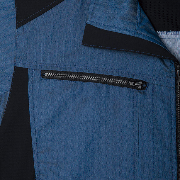 メーカー:ASAHICHO 品名&品番:Asahicho AC-9202 ヘリンボーンコーデュラ®ストレッチ空調服®長袖ブルゾン【ウェアのみ】 右胸ファスナー付きポケット