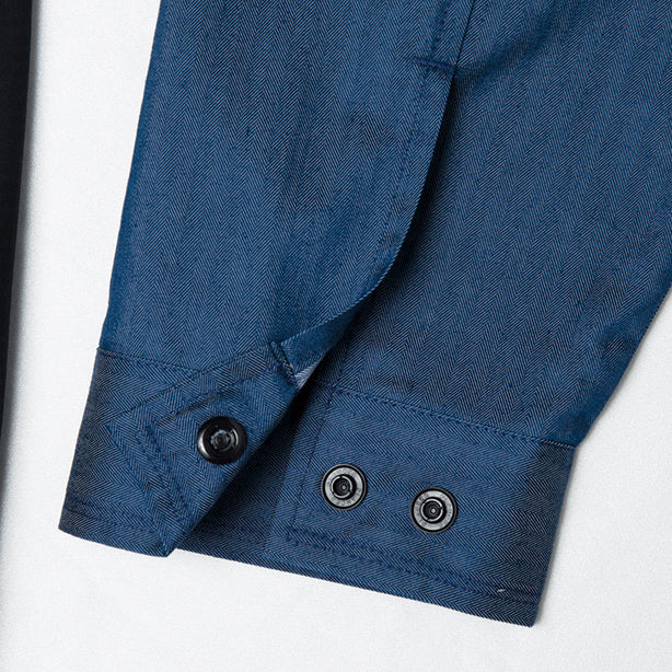 メーカー:ASAHICHO 品名&品番:Asahicho AC-9202 ヘリンボーンコーデュラ®ストレッチ空調服®長袖ブルゾン【ウェアのみ】 袖口ドットボタン