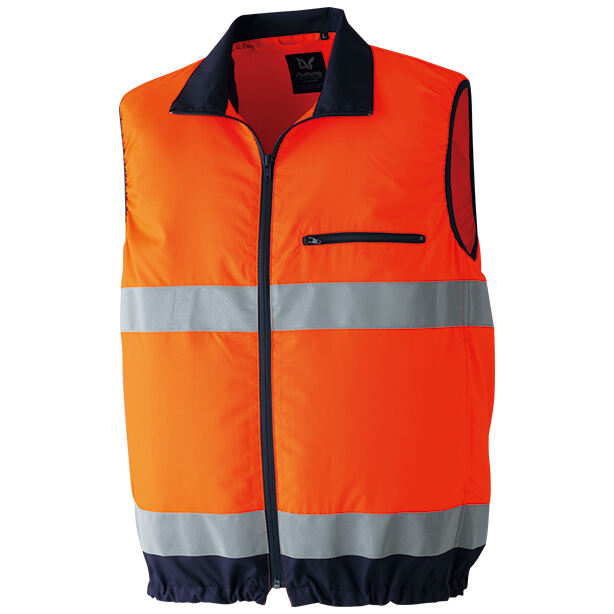 メーカー:ASAHICHO 品名&品番:ASAHICHO AC-9203 高視認空調服®ベスト(一覧表示用)  カラー:蛍光オレンジ