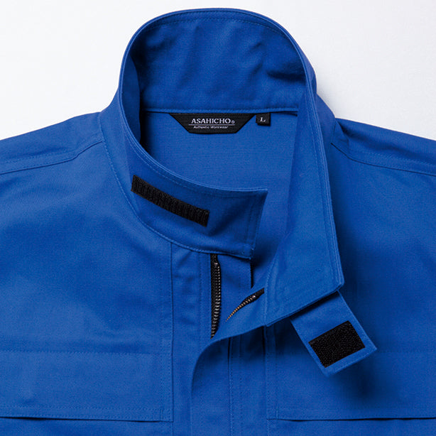 メーカー:ASAHICHO 品名&品番:Asahicho AC-9205 難燃空調服® 長袖ブルゾン【ウェアのみ】 首元マジックテープ付き下前立て付き
