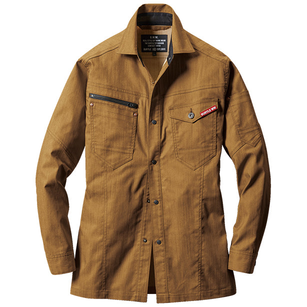 メーカー:BURTLE 品名&品番:BURTLE クレイジーストレッチ 1815 長袖シャツ【通年】(一覧表示用)  カラー:アーバンブラウン
